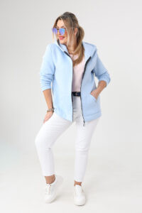 Bluza damska rozpinana PLUS SIZE błękitna 44-52