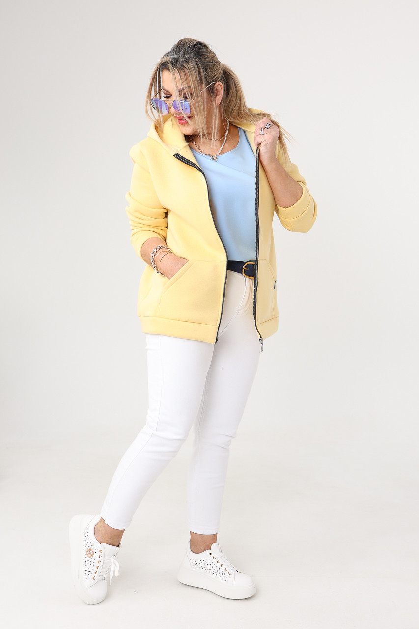 Bluza damska rozpinana PLUS SIZE żółta 44-52