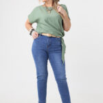 Jeansy damskie plus size ze zwężaną nogawką 42-52