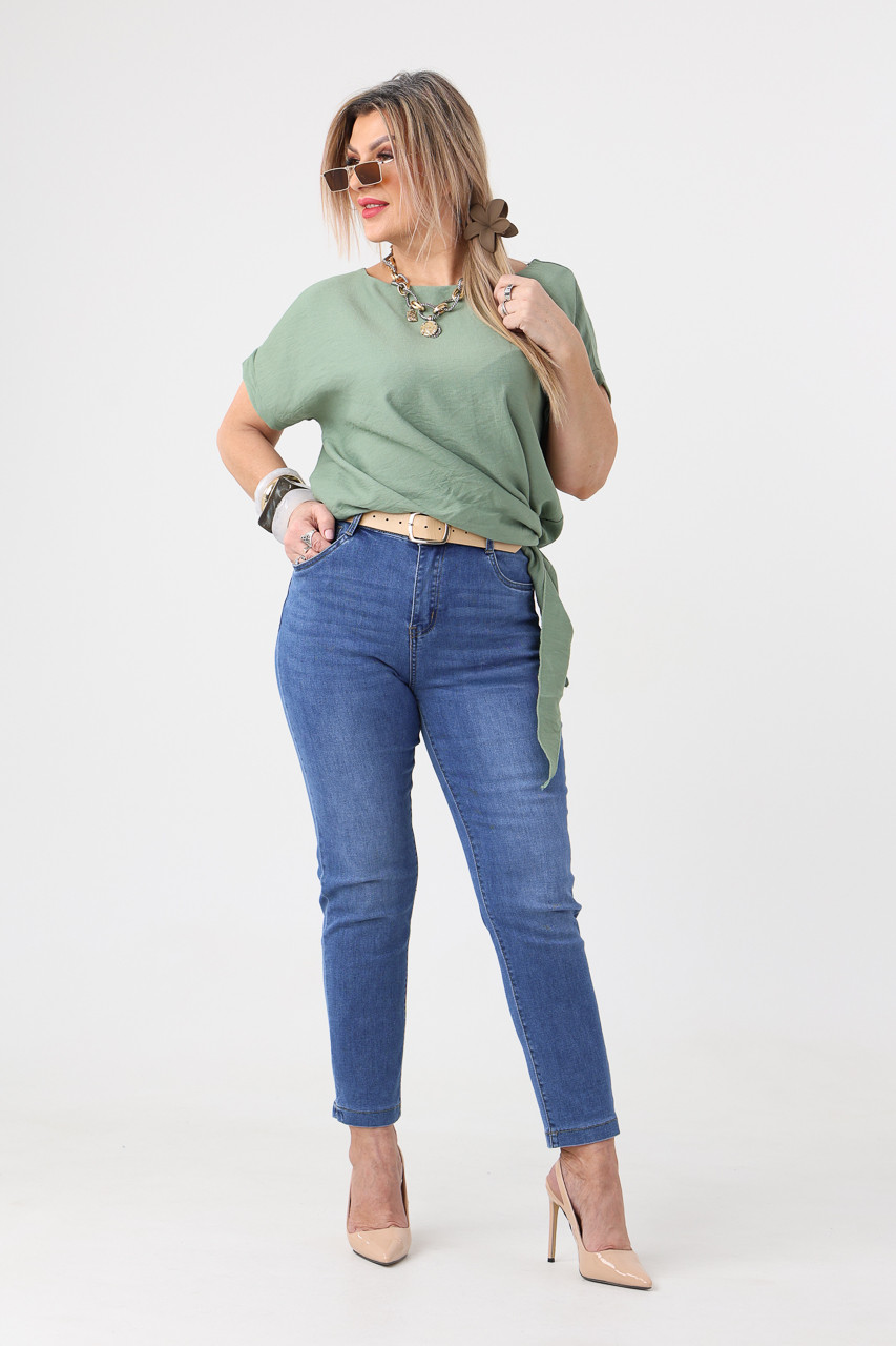 Jeansy damskie plus size ze zwężaną nogawką 42-52