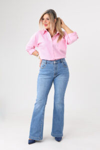 Spodnie dzwony plus size jeansowe z szerokimi nogawkami 44-54