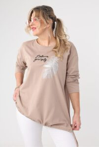 Bluzka damska XXL beżowa – duże rozmiary
