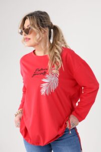 Bluzka damska XXL czerwona – duże rozmiary