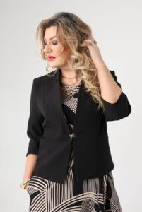 Żakiet damski duże rozmiary stylizacja wizytowa