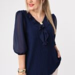 Elegancka bluzka wizytowa damska plus size żabot