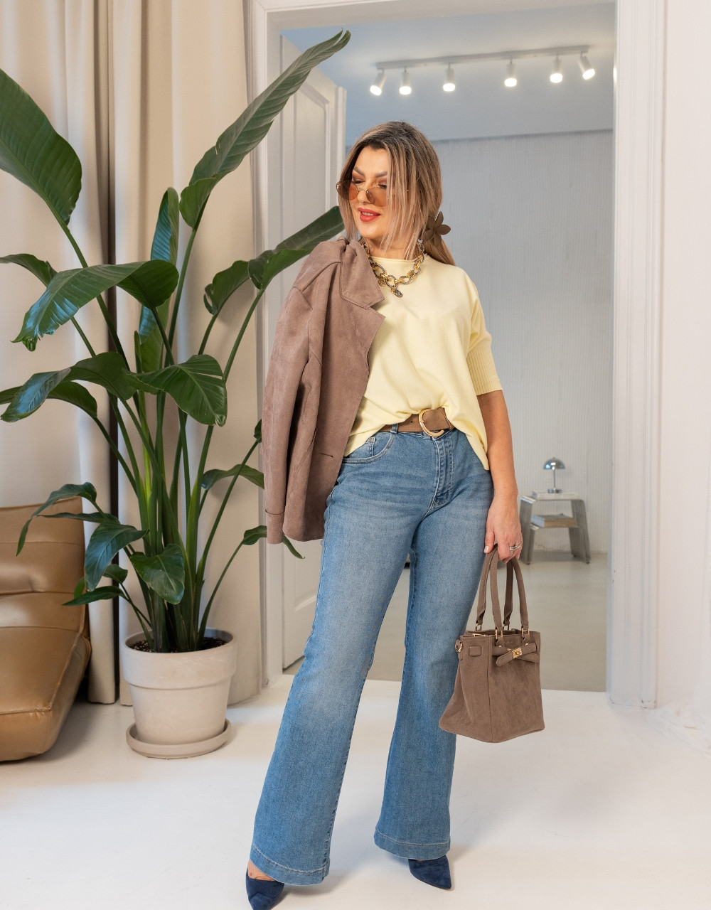 Jeansy plus size | Kurtka wiosenna plus size - duże rozmiary 42-52