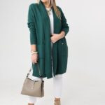 Kardigan damski XXL zielony – moda dla puszystych