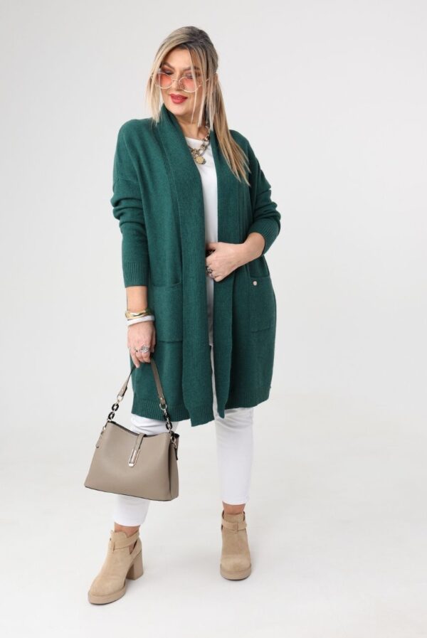 Kardigan damski XXL zielony – moda dla puszystych
