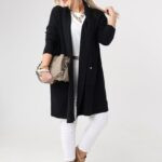 Kardigan damski XXL czarny – moda dla puszystych