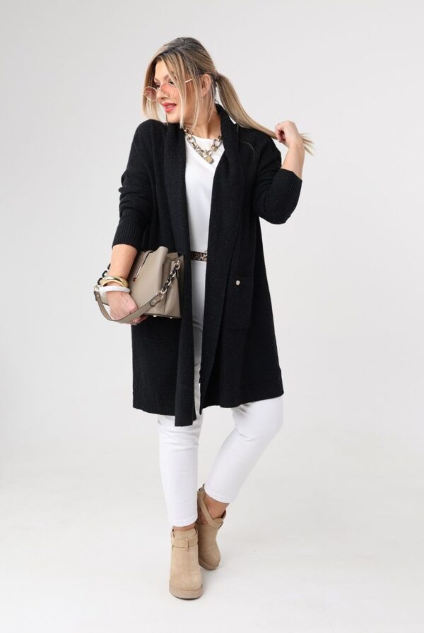 Kardigan damski XXL czarny – moda dla puszystych