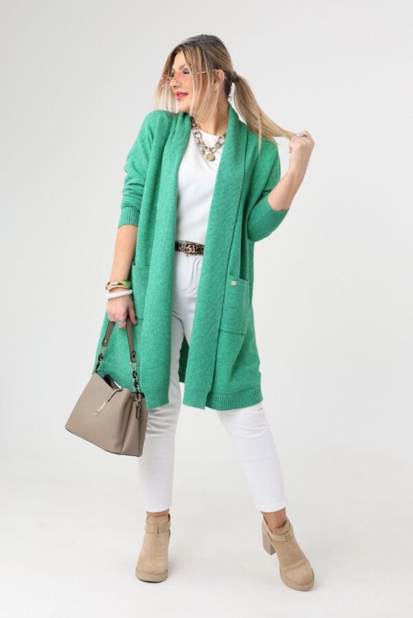 Kardigan damski XXL zielony – moda dla puszystych