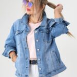 Katana jeansowa damska xxl niebieska