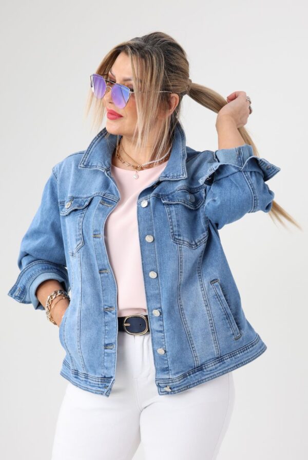 Katana jeansowa damska xxl niebieska