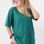 Luźna bluzka damska plus size krótki rękaw