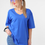 Luźna bluzka damska plus size krótki rękaw