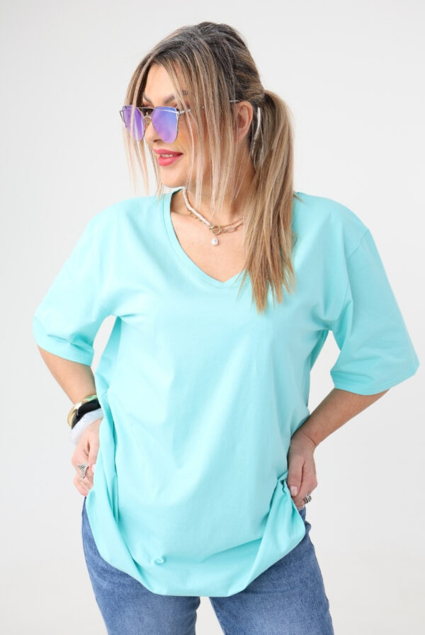 Luźna bluzka damska plus size krótki rękaw