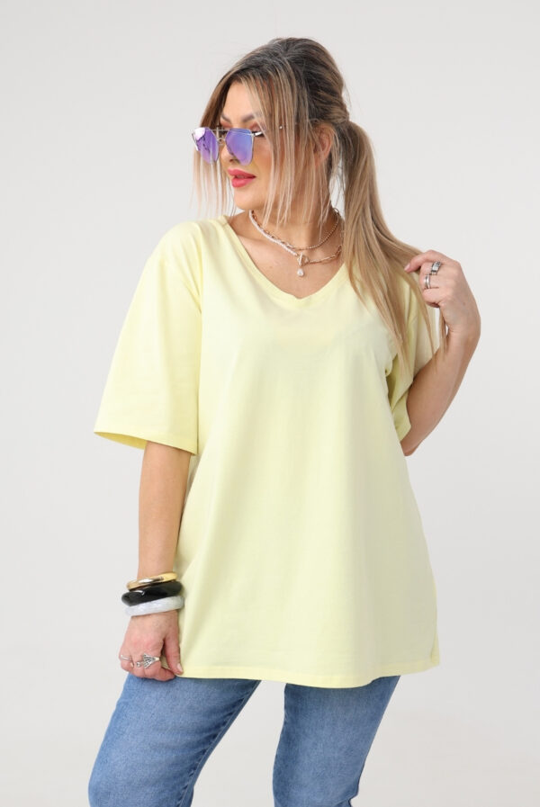 Luźna bluzka damska plus size krótki rękaw