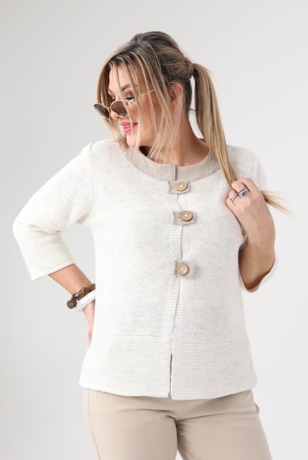 Sweter wiosenny plus size – lekka narzutka damska