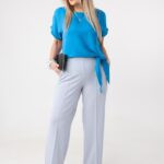 Spodnie damskie duże rozmiary eleganckie wysoki stan