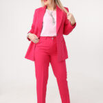 Elegancki garnitur damski plus size amarantowy 42-52 (3)