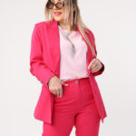 Elegancki garnitur damski plus size amarantowy 42-52 (4)