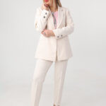 Elegancki garnitur damski plus size kremowy 42-52 (5)