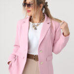 Żakiet damski plus size klasyczny różowy 42-50