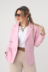 Żakiet damski plus size klasyczny różowy 42-50