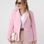 Żakiet damski plus size klasyczny RÓŻOWY 42-50 (3)