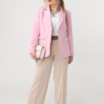 Żakiet damski plus size klasyczny RÓŻOWY 42-50 (5)