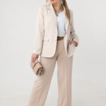 Żakiet damski plus size klasyczny beżowy 42-50 (6)