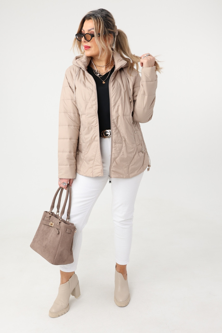 Kurtka damska plus size pikowana na sezon przejściowy