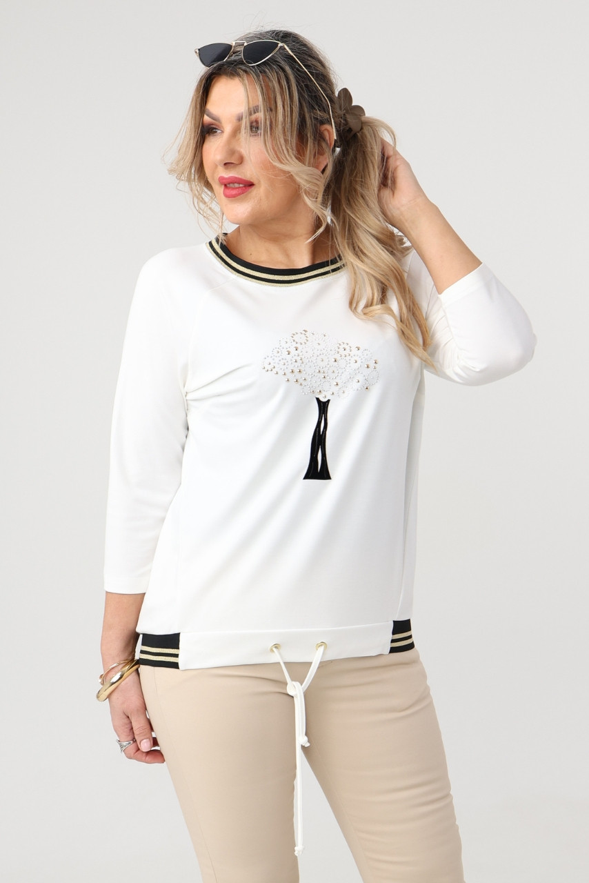 Bluzka damska plus size biała casual