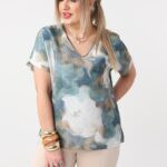 wzorzysta bluzka damska plus size