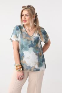 wzorzysta bluzka damska plus size