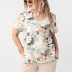 wzorzysta bluzka damska plus size