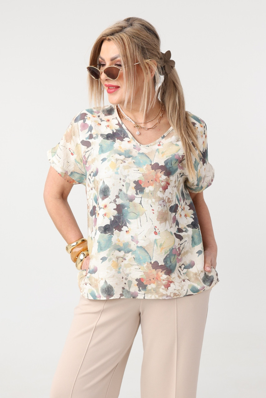 wzorzysta bluzka damska plus size