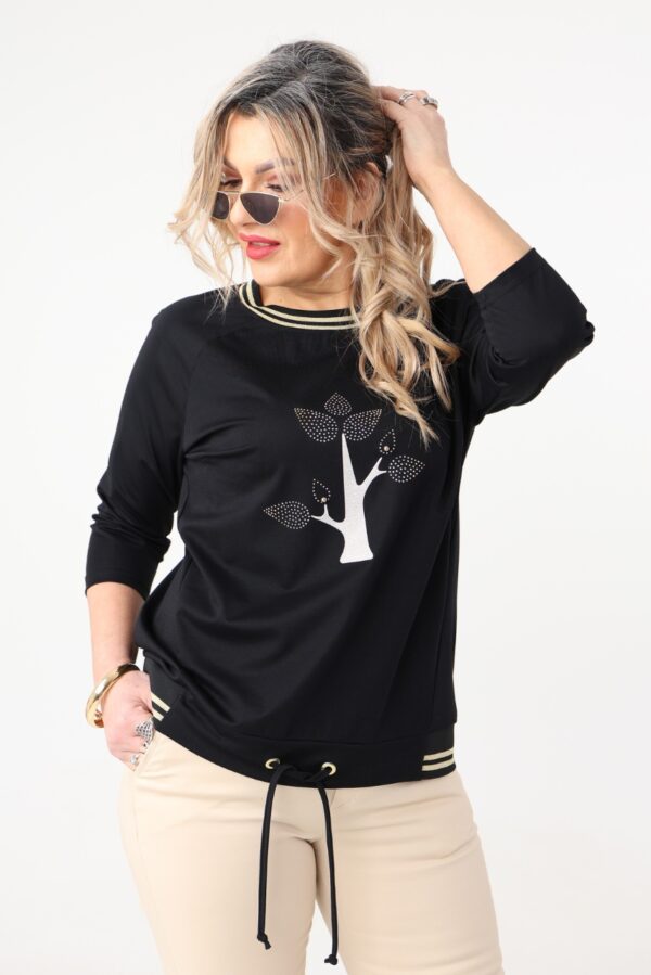 Bluzka damska plus size czarna casual