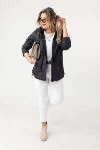 Kurtka damska plus size pikowana na sezon przejściowy