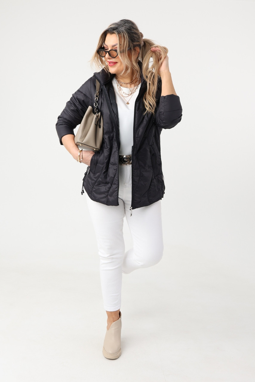 Kurtka damska plus size pikowana na sezon przejściowy