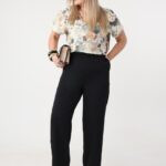 Spodnie damskie duże rozmiary eleganckie wysoki stan