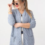 Sweter dla puszystych dzianinowy elegancki