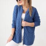 Sweter dla puszystych dzianinowy elegancki