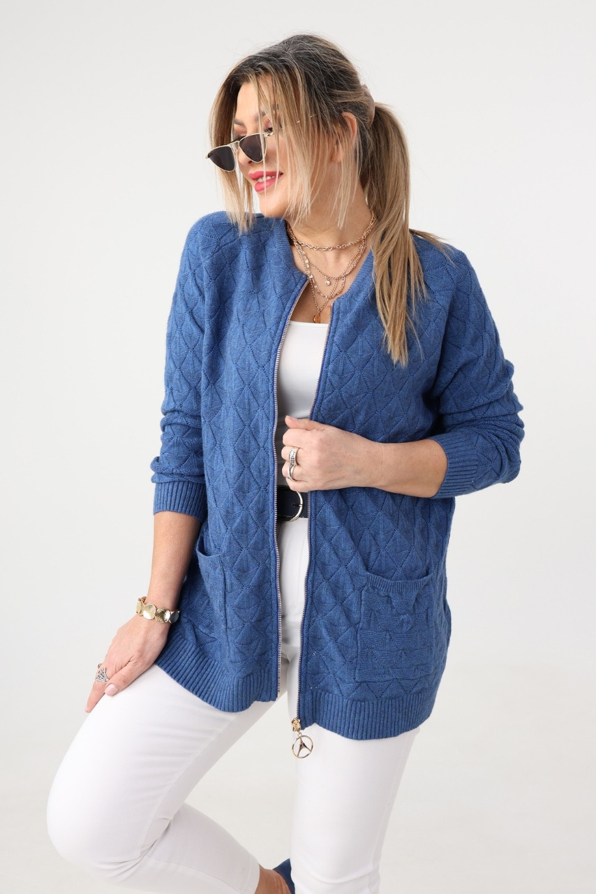 Sweter dla puszystych dzianinowy elegancki