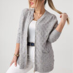 Sweter dla puszystych dzianinowy elegancki