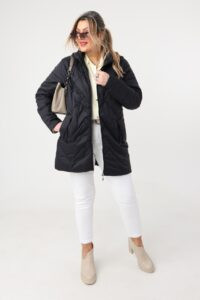Kurtka damska plus size pikowana na sezon przejściowy
