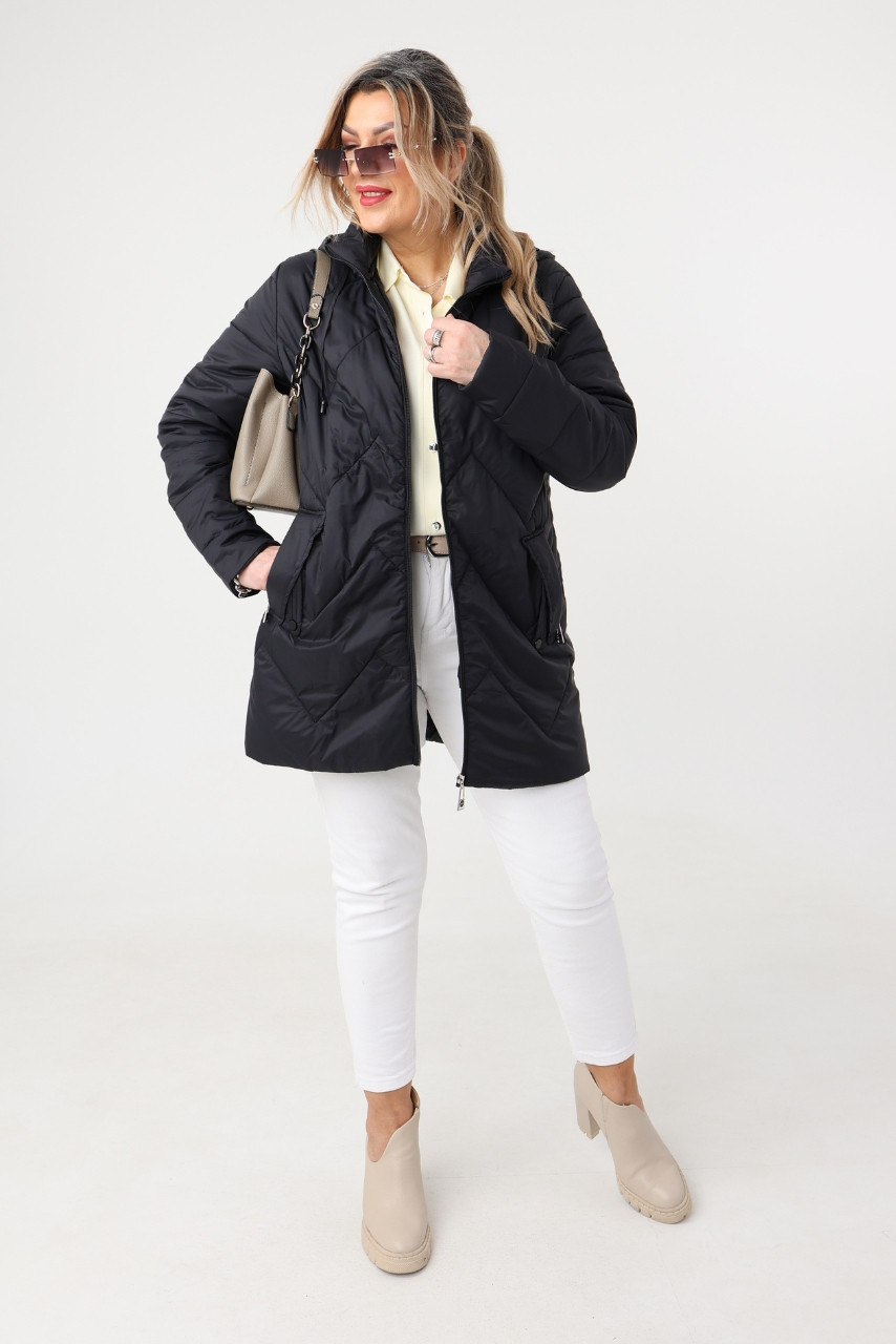 Kurtka damska plus size pikowana na sezon przejściowy