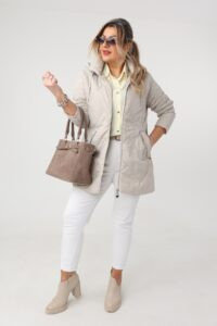 Kurtka damska plus size pikowana na sezon przejściowy