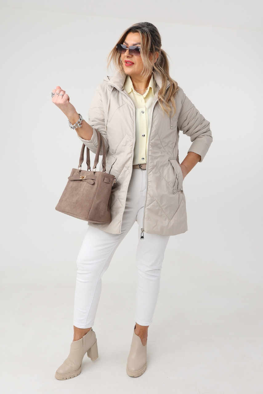 Kurtka damska plus size pikowana na sezon przejściowy