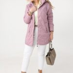 Kurtka damska plus size pikowana na sezon przejściowy